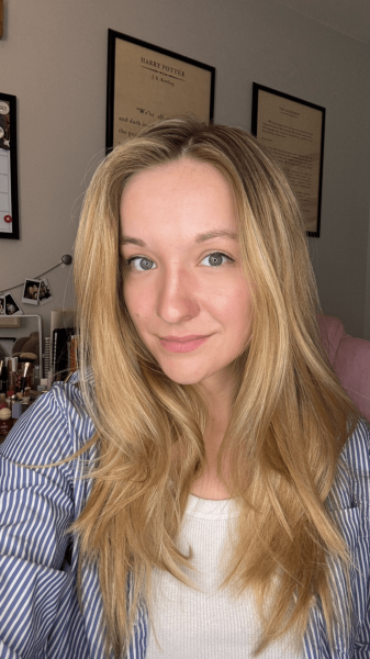 Allure senior director of audience development Lexi Herrick before applying the Charlotte Tilbury Unreal Blush Healthy...